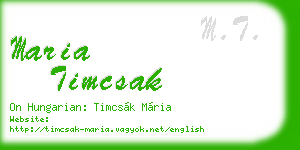 maria timcsak business card