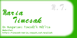 maria timcsak business card